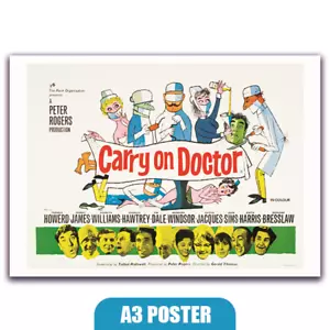 Carry On Doctor- Carry On Film (Reproduction A3 Film Poster) - Foto 1 di 4