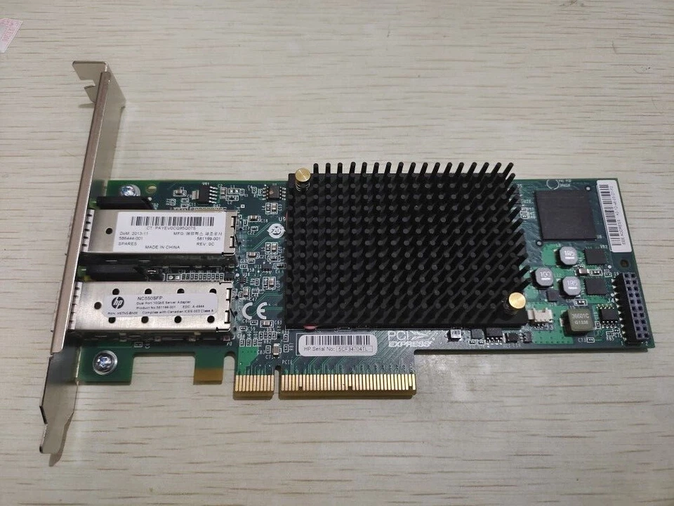 HP NC550SFP 10GBE fiber  586444-001 581199-001 network card - Image 1 of 1
