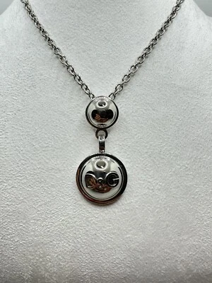 Collana Donna D&G Dolce & Gabbana in Acciaio con Pendente con Doppi Cerchi - Immagine 1 di 4