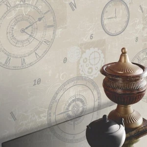 Timeless Clock Face -Taupe - Arthouse Opera Wallpaper NEW Sealed Clock dials - Picture 1 of 2