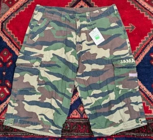 NEW Camo Cargo shorts XL 34x14 Ripstop Jamaica Baggy Skater Y2k Pinkman Loose - Picture 1 of 11