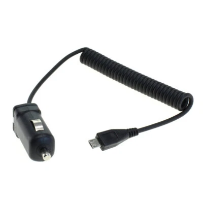 KfZ Ladekabel Micro USB 1A Spiralkabel schwarz Auto Ladegerät - Bild 1 von 3