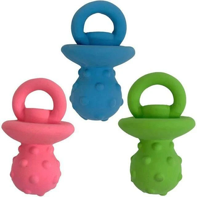 Multipet Latex Cute Squeaky PACIFIER Dog Puppy Toy 4" Squeaker Minipet Small - Image 1 of 1