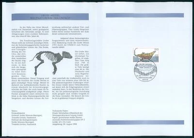 CARPETA ALEMANIA 1998/27 UNESCO WH FOSO FOSO DE MESSEL FÓSILES CABALLO COCODRILO Foto 1 de 4
