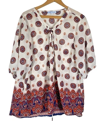 Claudia Richard 束腰上衣,尺寸 3X 农民浪漫波西米亚节日吉普赛人 — 第 1/4 张图片