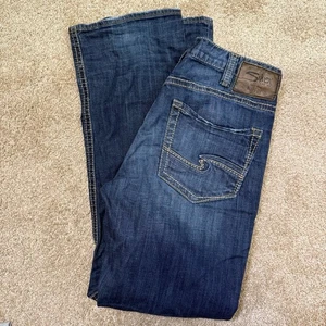 Silver Jeans Men's Craig Relaxed Fit Bootcut Jeans Stretch Embroidered 32x34 - Picture 1 of 7