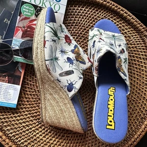 Loudmouth “Marlene” Insect Bug Platform Espadrille Wedge Mules Size 11 - Picture 1 of 9