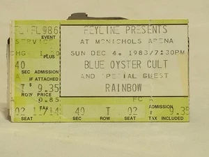 RARE Blue Oyster Cult BOC & Blackmore's Rainbow 1979 Concert Ticket Stub Denver - Bild 1 von 7