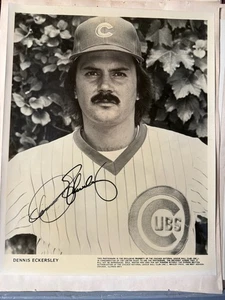 !984 Autogramm s+w Foto Hall of Fame Krug Dennis Eckersley für das Jungtier - Bild 1 von 1