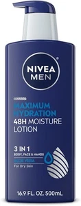NIVEA Men Maximum Hydration 3-in-1 Lotion | 48H Moisture with Aloe Vera | 500ml - Picture 1 of 6