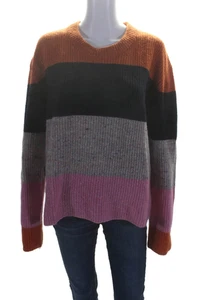 A.L.C. Womens Wool Multicolor Color Block Crew Neck Pullover Sweater Top Size L - Picture 1 of 5