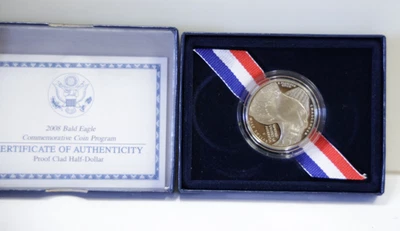 2008-S Bald Eagle Commemorative Proof Half Dollar W/Box & COA - Image 1 of 3