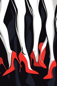 Canvas Art Abstract Red Black High Heel Shoe Wall Picture Poster Print - Picture 1 of 22