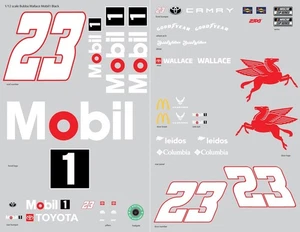1/12 Scale Bubba Wallace Mobil 1 Black RC Car Clear Vinyl Sticker Sheet for Losi - Picture 1 of 3