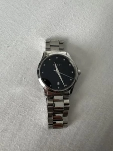 Gucci - G-Timeless Black Diamond Dial Stainless Steel Unisex Watch YA126456 - Picture 1 of 3
