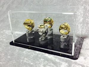 4 Ring Championship Ring Display Case - 4 Ring Display Case Championship Rings - Picture 1 of 8