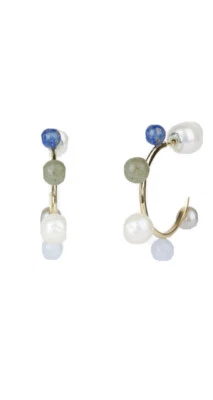 Pendientes de aro Carolee Donna de piedras semipreciosas y perlas de agua dulce X1-2 $115 Foto 1 de 4
