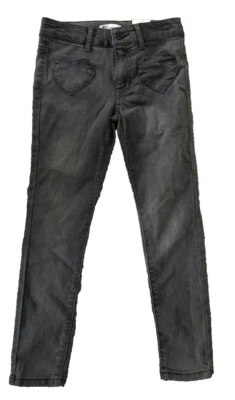 Pantalones de mezclilla ajustados Epic Threads gris oscuro con bolsillos en el corazón talla 7 (A4) Foto 1 de 2