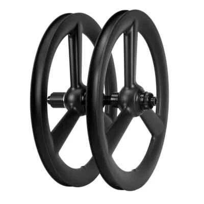 16 Inch Tri-spoke Carbon Wheels for Folding Bicycle Wheelset 38mm Depth Clincher - Image 1 of 4