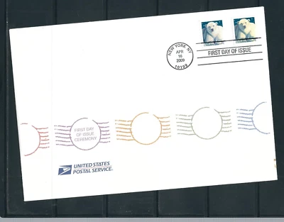 US SC # 4387 And 4398 Polar Bears FDC . Ceremony Program . USPS - Image 1 of 2