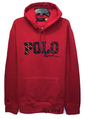 Polo Ralph Lauren Para hombres Rayas Polo Logo Polar Pullover Sudadera con Capucha Roja Talla XL NUEVO CON ETIQUETAS Foto 1 de 4