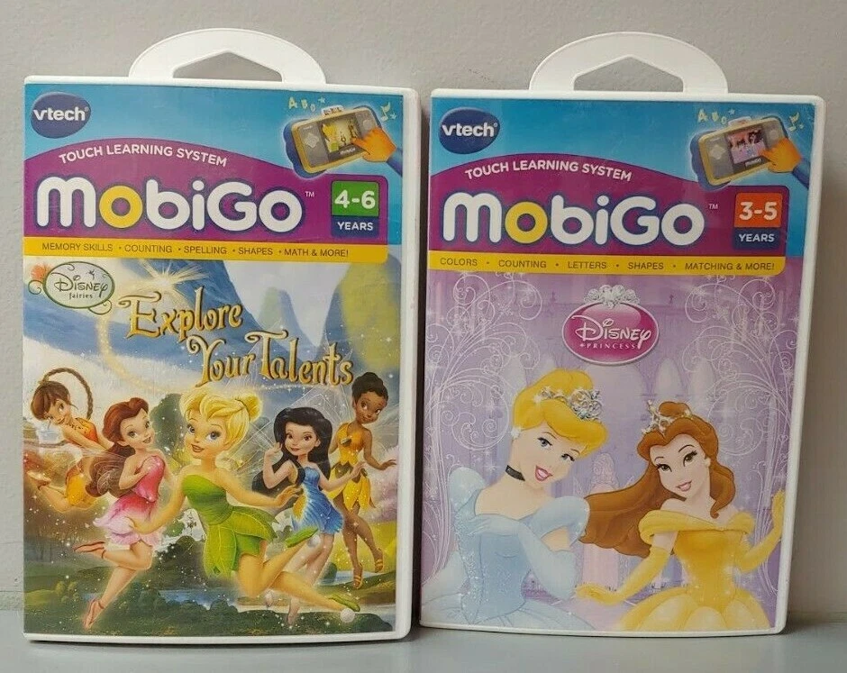 Vtech MobiGo Disney Princess & Fairies Tinkerbell Game Lot - Complete in Box - Image 1 of 1