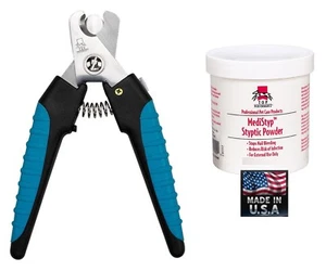 Master Grooming Tools Dog LARGE NAIL CLIPPER&STYPTIC POWDER Stop Bleeding&Pain - Picture 1 of 3