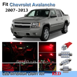 For 2007-2013 Chevrolet Avalanche Premium Red LED Interior Lights Kit 10 Pieces - Picture 1 of 7