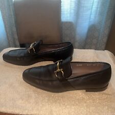 Salvatore Ferragamo Black leather Gold Gancini Loafers Sz 8.5 E Mens Barely Worn