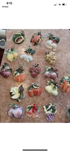 Colgante Decorativo Cerámica Frutas y Verduras Estilo Cocina Retro - Juego de 17 - Imagen 1 de 12