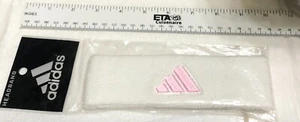 Vintage NIP Adidas Terry Cloth Headband Pink & White - Picture 1 of 1