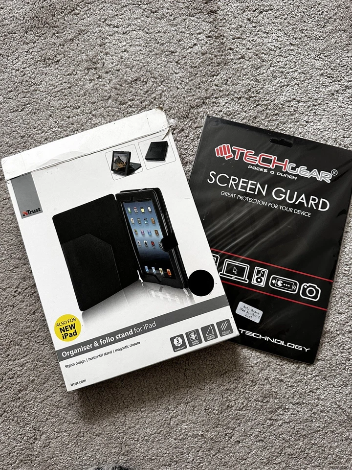 Leather TRUST Organiser & portfolio Stand for iPad With 2 Free Screen Protectors — 第 1/4 张图片