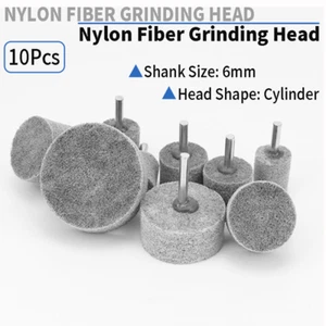 10pz Testine di Rettifica in Fibra di Nylon 20-60mm con Gambo Lucidatura per Utensili Rotanti - Foto 1 di 4