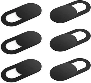6 Pack Webcam Cover Web Camera Privacy Blocker Computer 0.03in Ultra-Thin Black - Picture 1 of 6