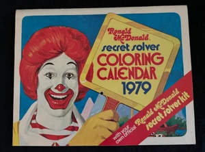Vintage 1979 McDonald's Ronald McDonald Secret Solver Coloring Calendar - Picture 1 of 9