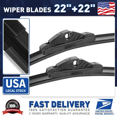 Premium Front Windshield Wiper Blades 22"/22" For Mercedes-Benz C320 2003-2004 - Image 1 of 4