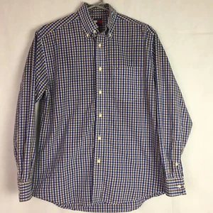 Tommy Hilfiger Mens Size Small Blue Check Long Sleeve Button Down Shirt Cotton - Picture 1 of 7