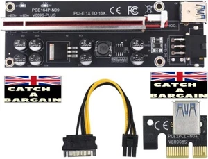 PCI-E Riser 009S Plus card PCI E X16 PCI Express 6Pin to SATA 1X 16X (D543) - Picture 1 of 7