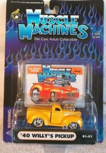 2001 Funline Muscle Machines '40 WILLY'S PICKUP 1:64 #71161 YELLOW - Picture 1 of 1