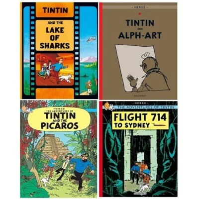 Adventures of Tintin Collection 4 Books Set by Herge Tintin and the Lake of Shar - Image 1 of 4