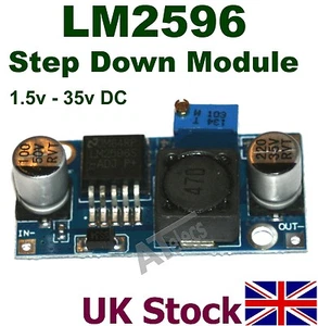 LM2596 Buck Módulo reductor Salida ajustable 1.5-35V 2.5A Convertidor de potencia máxima - Imagen 1 de 1