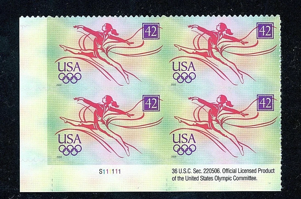 Sc # 4334 ~ Plate # Block ~ 42 cent Summer Olympic Games, Beijing, China (fc21) - Image 1 of 1