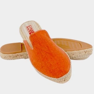 Lobo Flats Women Size 8.5 Linen Mules Shoes EU39 - Picture 1 of 7