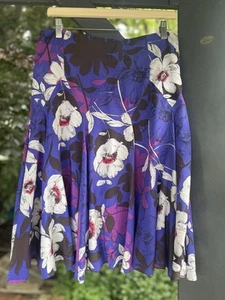 Monsoon Silk A Line Purple Floral Patterned Skirt. - Picture 1 of 17