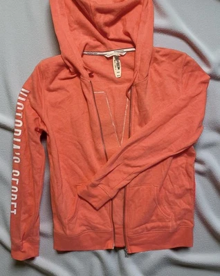 Victoria's Secret Supermodel 橙色柔软连帽衫 Y2K 毛衣标志 尺寸 S P 全新 — 第 1/4 张图片