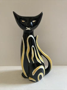 Vintage West German Tigris Cat Vase Mid Century Anneliese Beckh Keramik 21cm - Bild 1 von 10