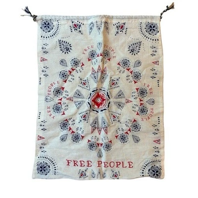 Free People Drawstring Bag Blue Red Cream - Image 1 of 4
