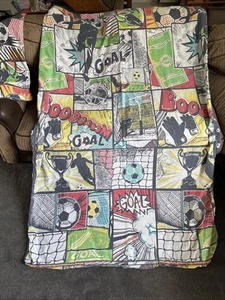 Next Cartoon Football Duvet Cover And Pillow Case Used Reversible - Picture 1 of 12