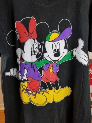 VINTAGE 90' DISNEY MICKEY MOUCE JERRY LEIGH SINGLE STITCH BLACK T-SHIRT SZ XL - Image 1 of 4
