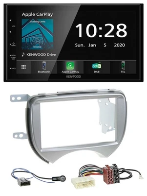 Kenwood Bluetooth MP3 DAB USB 2DIN Autoradio für Nissan Micra 2010-2013 silber - Bild 1 von 4